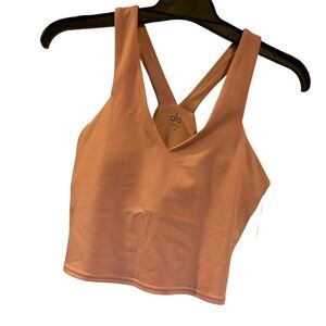 NWT Alo Yoga real tank bra VINTAGE PINK Size M